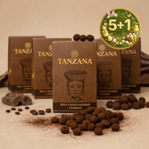 Káva v hořké čokoládě s kakaem – TANZANA 90g - Velikonoční nabídka 5+1 - 90g/ks